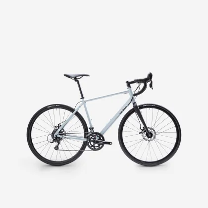 TRIBAN Cestný bicykel RC120 s kotúčovými brzdami sivý XL