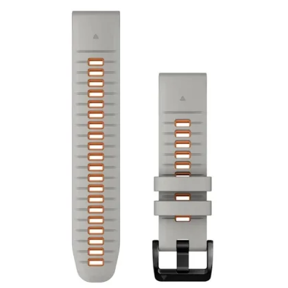 Garmin Řemínek pro fenix5/6/7/8 QuickFit 22 silikonový, Fog Gray / Ember Orange