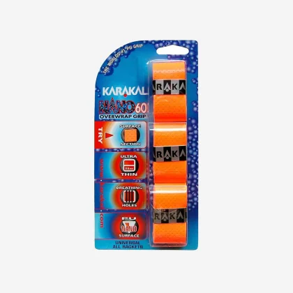 KARAKAL Tenká vrchná omotávka Karakal nano 60 na rakety 3 ks oranžová bez