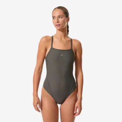 DECATHLON Dámske jednodielne plavky Lexa kaki XL