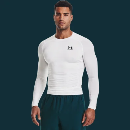 Under Armour Kompresné tričko HG Armour Comp LS White L