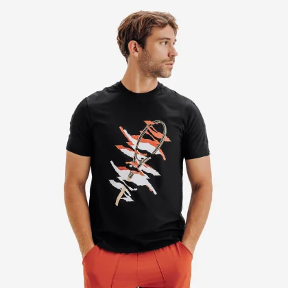 KUIKMA Pánske tenisové tričko TTS Soft čierne 2XL