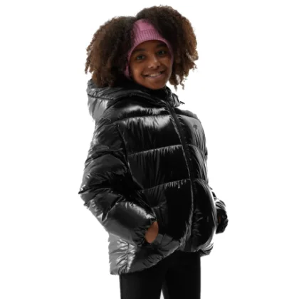 Dievčenská bunda 4F JUNIOR DOWN JACKET-JAW23TDJAF267-21S-BLACK