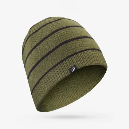 WEDZE Čiapka Simple 100 kaki-čierna M (56-59 cm)