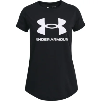 Dievčenské tričko s krátkym rukávom UNDER ARMOUR UA SPORTSTYLE LOGO SS-BLK