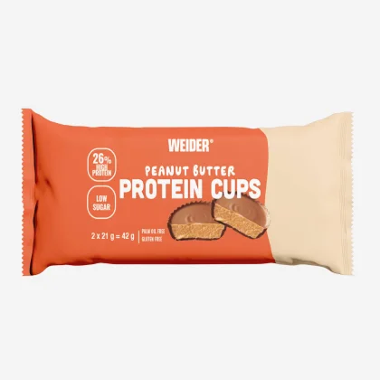 WEIDER Mliečne čokoládové košíčky s arašidovým maslom 2 x 21 g bez