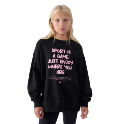 Dievčenská mikina 4F JUNIOR SWEATSHIRT-JWAW24TSWSF1214-20S-DEEP BLACK