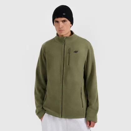 Pánsky regular fleece so stojačikom - khaki