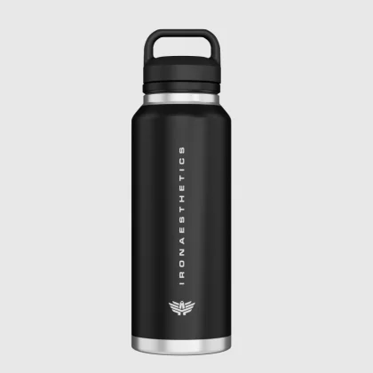 Nerezová fľaša Iron Aesthetics TwinCap 800 ml, čierna
