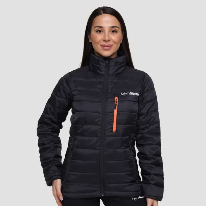 GymBeam Ženska jakna Puffer Black/Orange