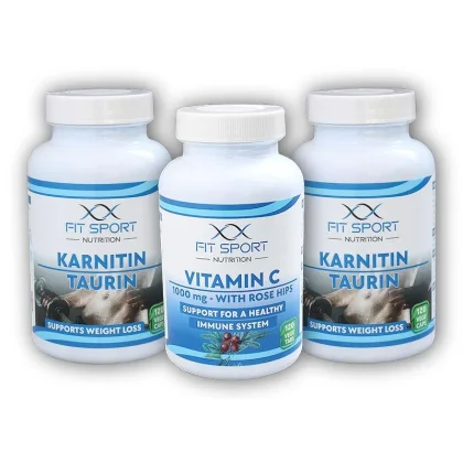 FitSport Nutrition 2x Karnitin Taurin 120cp + Vit C 120 cps