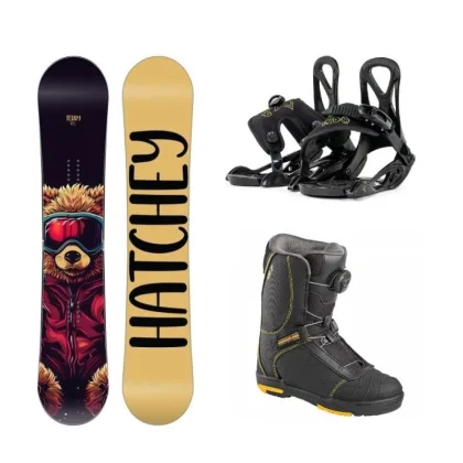 Hatchey Teddy dětský snowboard + Beany Kido vázání + Head 400 4D JR BOA dětské boty