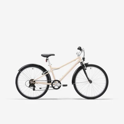 BTWIN Detský trekingový bicykel 500 24″ 9–12 r. béžový 24"