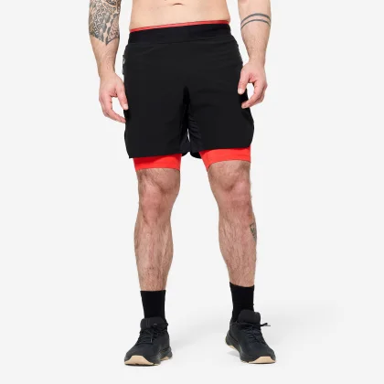 DOMYOS Pánske priedušné šortky Celliant na cross tréning čierne 2XL