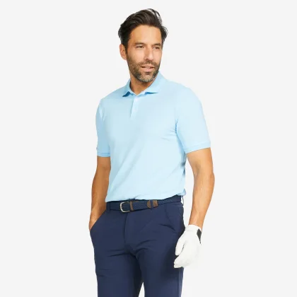 INESIS Pánska golfová polokošeľa s krátkym rukávom WW500 svetlomodrá 3XL