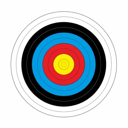 Yate Papírový terč Yate průměr 60 cm 10 ks