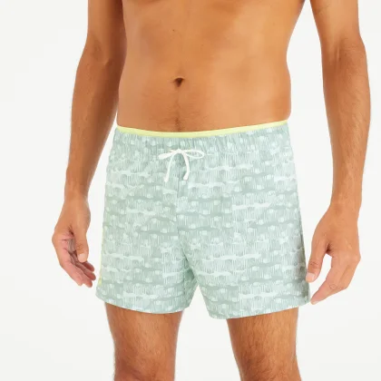 NABAIJI Pánske šortkové plavky 100 krátke zelené kaki 2XL-3XL