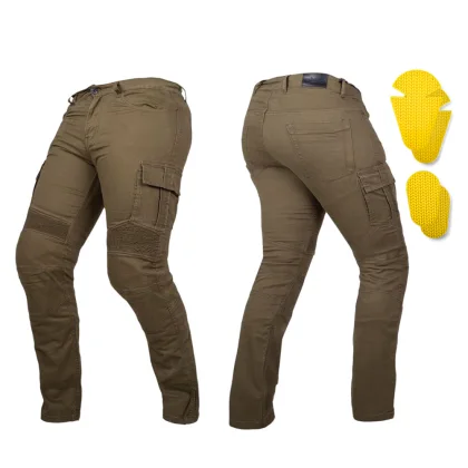 Moto jeansy W-TEC Wallbridge Olive Farba olivovo zelená,
