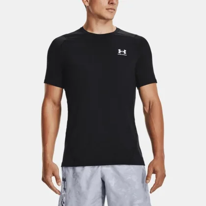 Pánske tričko Under Armour HG Armour Fitted SS - Black