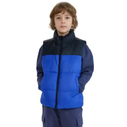 Chlapecká vesta 4F JUNIOR VEST JACKET-JWSS25TVJAM208-36S-BLUE