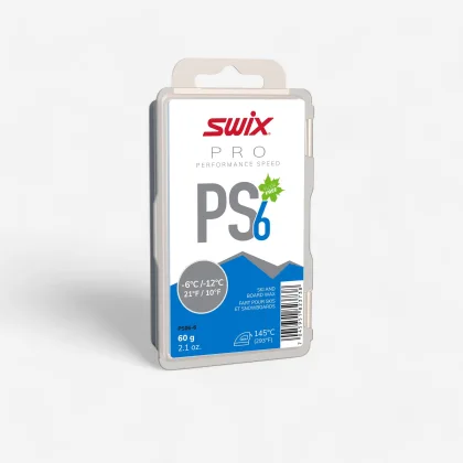 SWIX Sklzový vosk na bežecké lyže PS6 Modrý -6 °C/- 12 °C 60 g 60 g