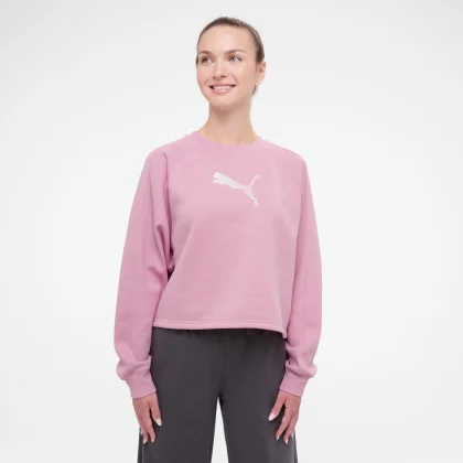 PUMA Puma dámska bavlnená crop mikina ružová XL