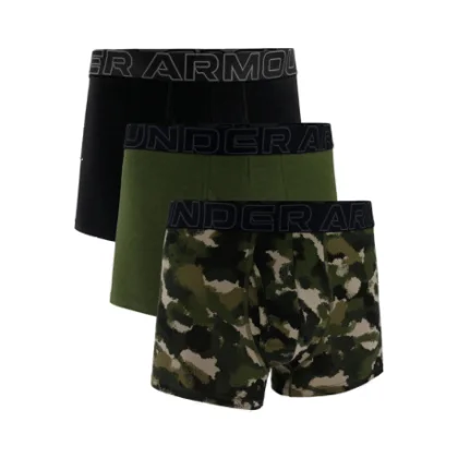 Férfi boxeralsók UNDER ARMOUR 3 PACK-UA PERFORMANCE COTTON NOVELTY 3in-GRN