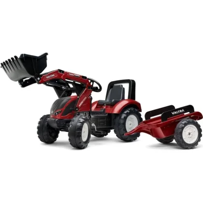 Falk Šlapací traktor 4000 VALTRA S4 s předním nakladačem a vlečkou