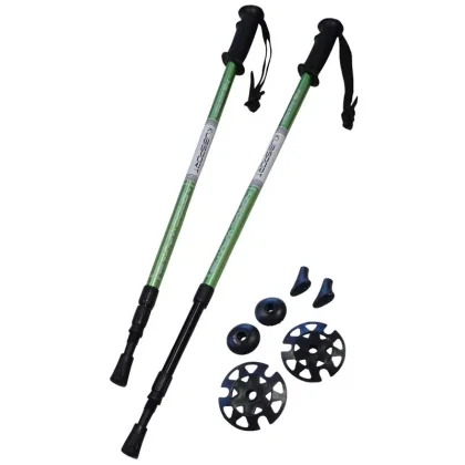 Kubisport Trekingové hole - 1 pár s příslušenstvím zelené