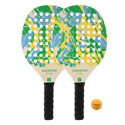 SANDEVER Súprava rakiet na plážový tenis Experience zelená bez