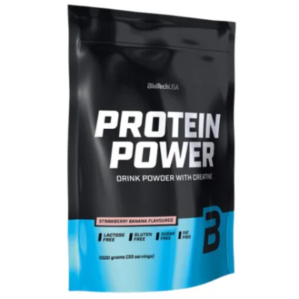 BIOTECHUSA Protein power príchuť jahoda banán 500 g