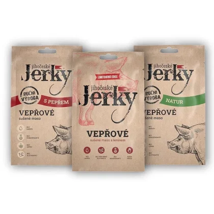 Jihočeské Jerky Vepřové 20g POUZE Natur (VÝPRODEJ)