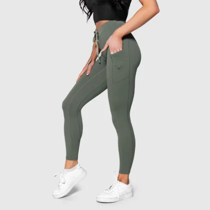 Športové legíny s vreckami Iron Aesthetics Active, zelené