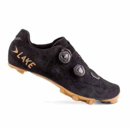 Lake MX238 Gravel Carbon černá semiš/zlatá tretry POUZE EU 43,5 wide (VÝPRODEJ)