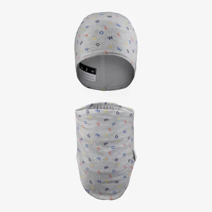 WEDZE Detská čiapka a nákrčník biele XS (50-53 cm)