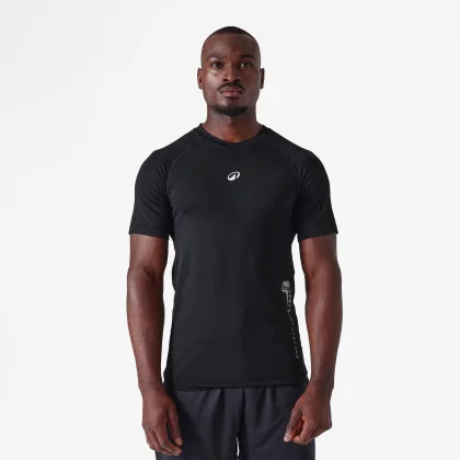TARMAK Unisex spodné basketbalové tričko NBA s krátkym rukávom 900 čierne 3XL