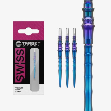 Darts fémhegy TARGET JAPAN SP Premium Swiss Point KÉK, 40mm