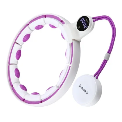 HMS Masážní hula hoop HHM17 se závažím, magnety a počítadlem bílá/fialová