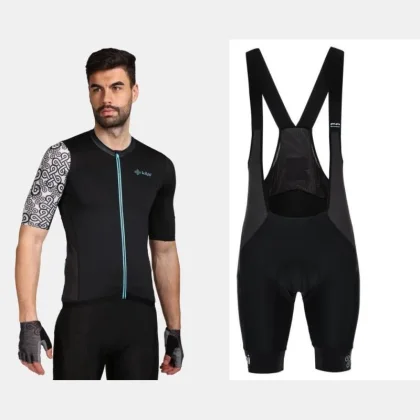 KILPI PICARD-M Černý cyklistický dres + Kilpi MURIA-M černé cyklistické kraťasy