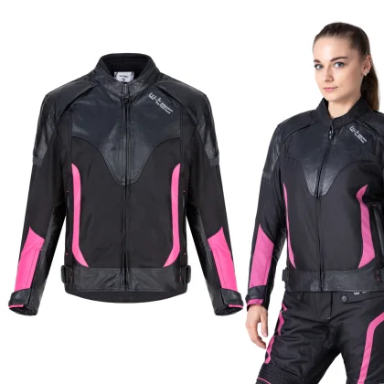 Dámska moto bunda W-TEC Durmana Farba čierno-ružová,