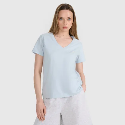 Dámske oversize hladké tričko - modrá