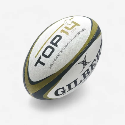 GILBERT Lopta na ragby Gilbert Top 14, veľ. 5, biela pozlátená 5