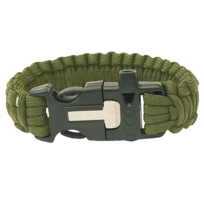 Highlander Paracord - trojzubec, píšťalka, křesadlo olivovo zelená