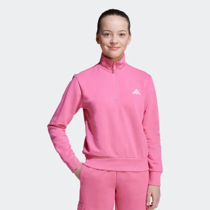 ADIDAS ADIDAS detská mikina s polovičným zipsom ružová 7-8 r