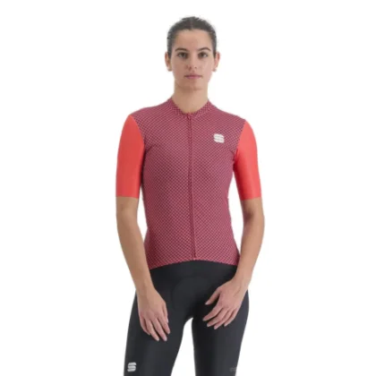 Dámsky cyklistický dres s krátkym rukávom SPORTFUL Checkmate w jersey, pompelmo mulled grape