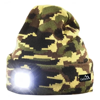 Cattara Čepice ARMY s LED svítilnou USB nabíjení