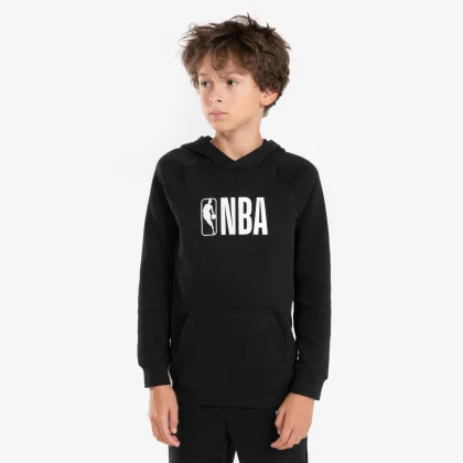 TARMAK Detská mikina s kapucňou 900 NBA čierna 7-8 r (123-130 cm)