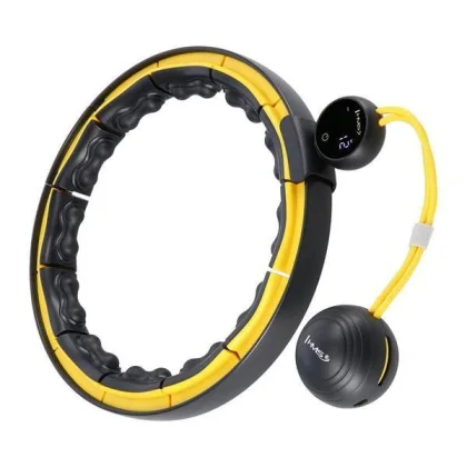HMS Masážní hula hoop HHM21 se závažím, magnety a počítadlem černá/žlutá (VÝPRODEJ)