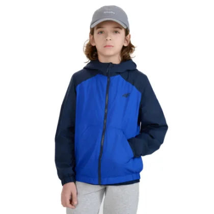 Fiú kapucnis dzseki 4F JUNIOR JACKET-JWSS25TJACM185-36S-BLUE