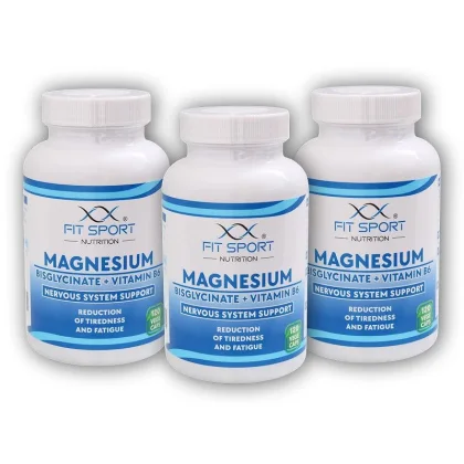 FitSport Nutrition 3x Magnesium Bisglycinate + Vitamin B6 120 vege caps
